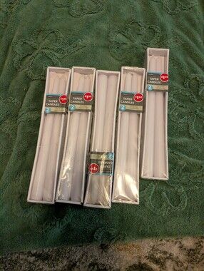 5 Pks Unbranded White Taper Candles - Pack of 2